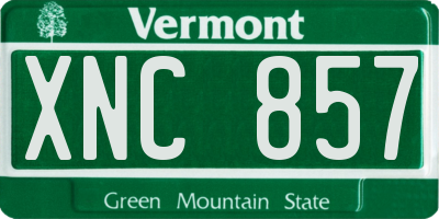 VT license plate XNC857