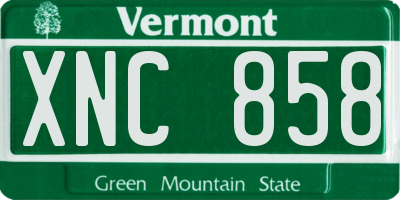 VT license plate XNC858
