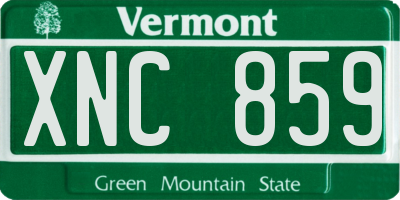 VT license plate XNC859