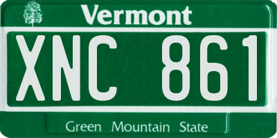 VT license plate XNC861