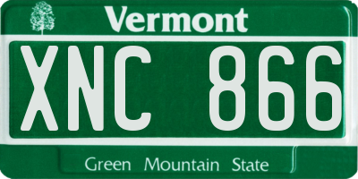 VT license plate XNC866
