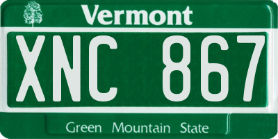 VT license plate XNC867