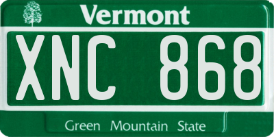 VT license plate XNC868
