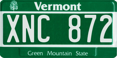 VT license plate XNC872