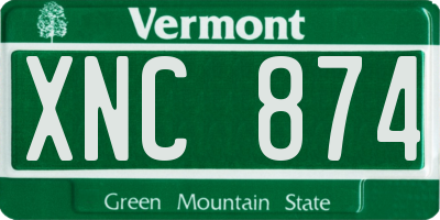VT license plate XNC874