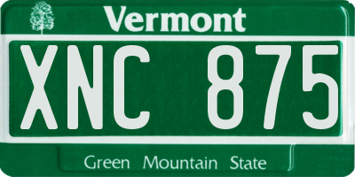 VT license plate XNC875