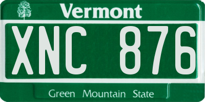 VT license plate XNC876