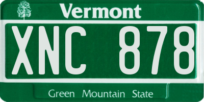 VT license plate XNC878