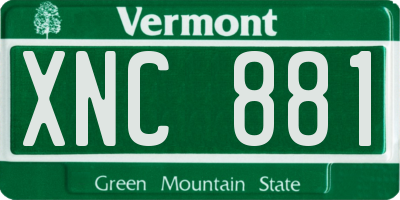 VT license plate XNC881