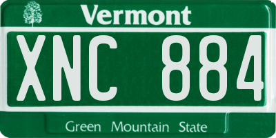 VT license plate XNC884