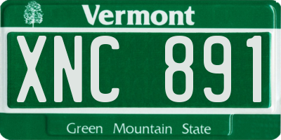 VT license plate XNC891