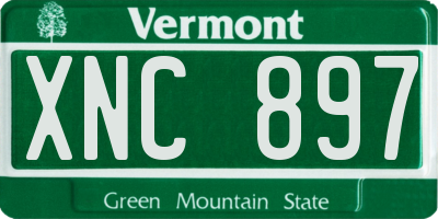 VT license plate XNC897