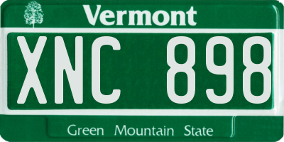VT license plate XNC898