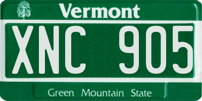 VT license plate XNC905