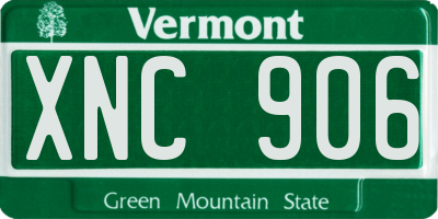 VT license plate XNC906
