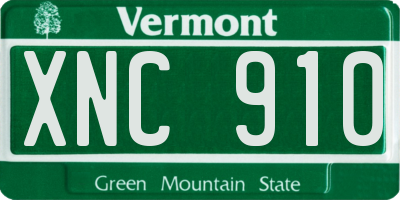 VT license plate XNC910
