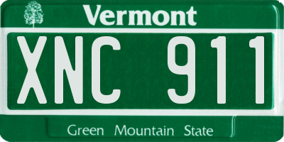 VT license plate XNC911