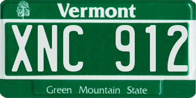 VT license plate XNC912