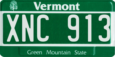 VT license plate XNC913