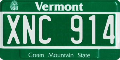 VT license plate XNC914