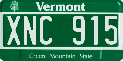 VT license plate XNC915