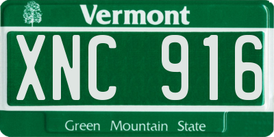 VT license plate XNC916