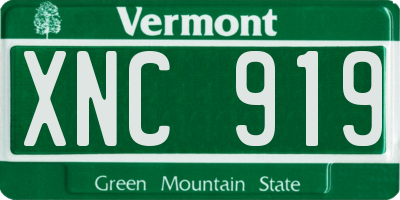 VT license plate XNC919