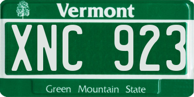 VT license plate XNC923