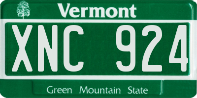 VT license plate XNC924
