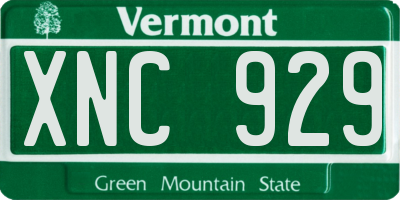 VT license plate XNC929