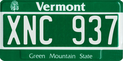 VT license plate XNC937