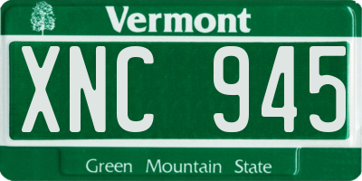 VT license plate XNC945
