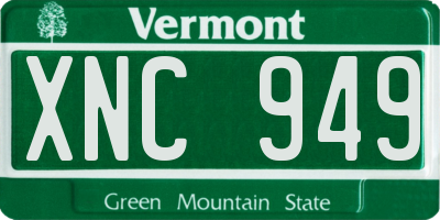 VT license plate XNC949