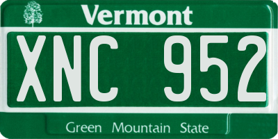 VT license plate XNC952