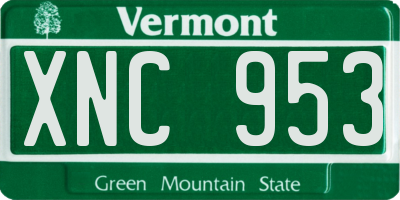 VT license plate XNC953
