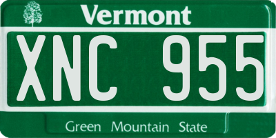 VT license plate XNC955