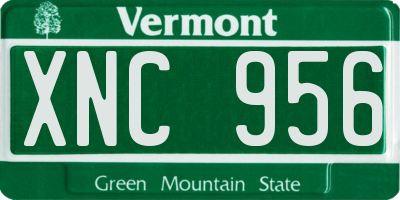 VT license plate XNC956