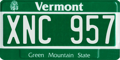 VT license plate XNC957