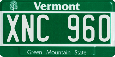 VT license plate XNC960