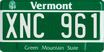 VT license plate XNC961