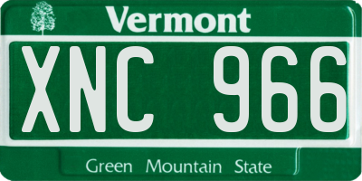 VT license plate XNC966