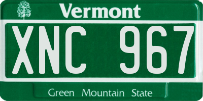 VT license plate XNC967