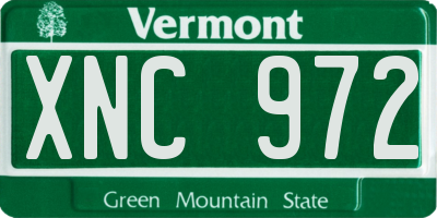 VT license plate XNC972