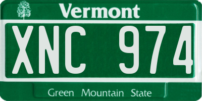 VT license plate XNC974