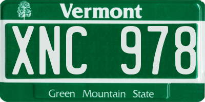 VT license plate XNC978