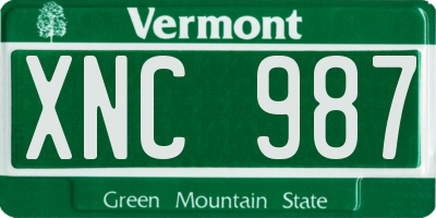 VT license plate XNC987