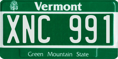 VT license plate XNC991