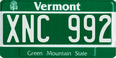 VT license plate XNC992