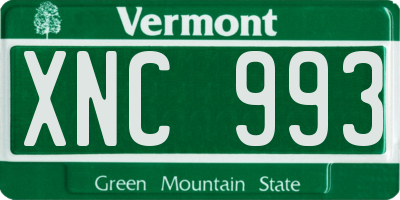 VT license plate XNC993