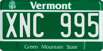 VT license plate XNC995